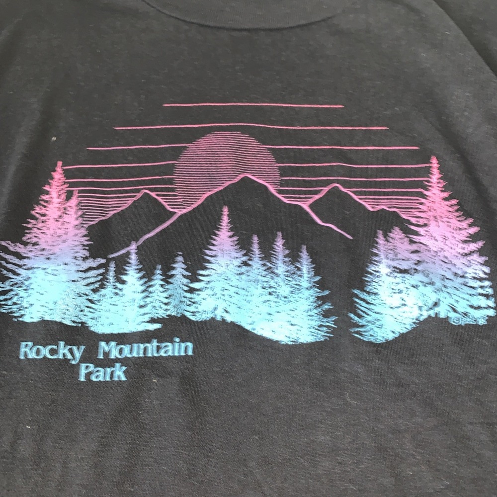 VINTAGE‎ Rocky Mountain National Park Long Sleeve Shirt Mens Small USA 80s